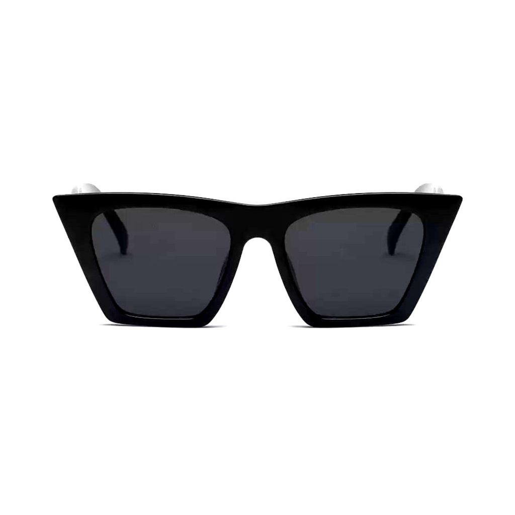4Flaunt Full Rim Stylish, Latest & Trending Vintage Retro Cat Eye Sunglasses For Women | 100% UV400 Protected | Medium (50-20-145 mm) (C4 - White Frame/Black Lens) view 2