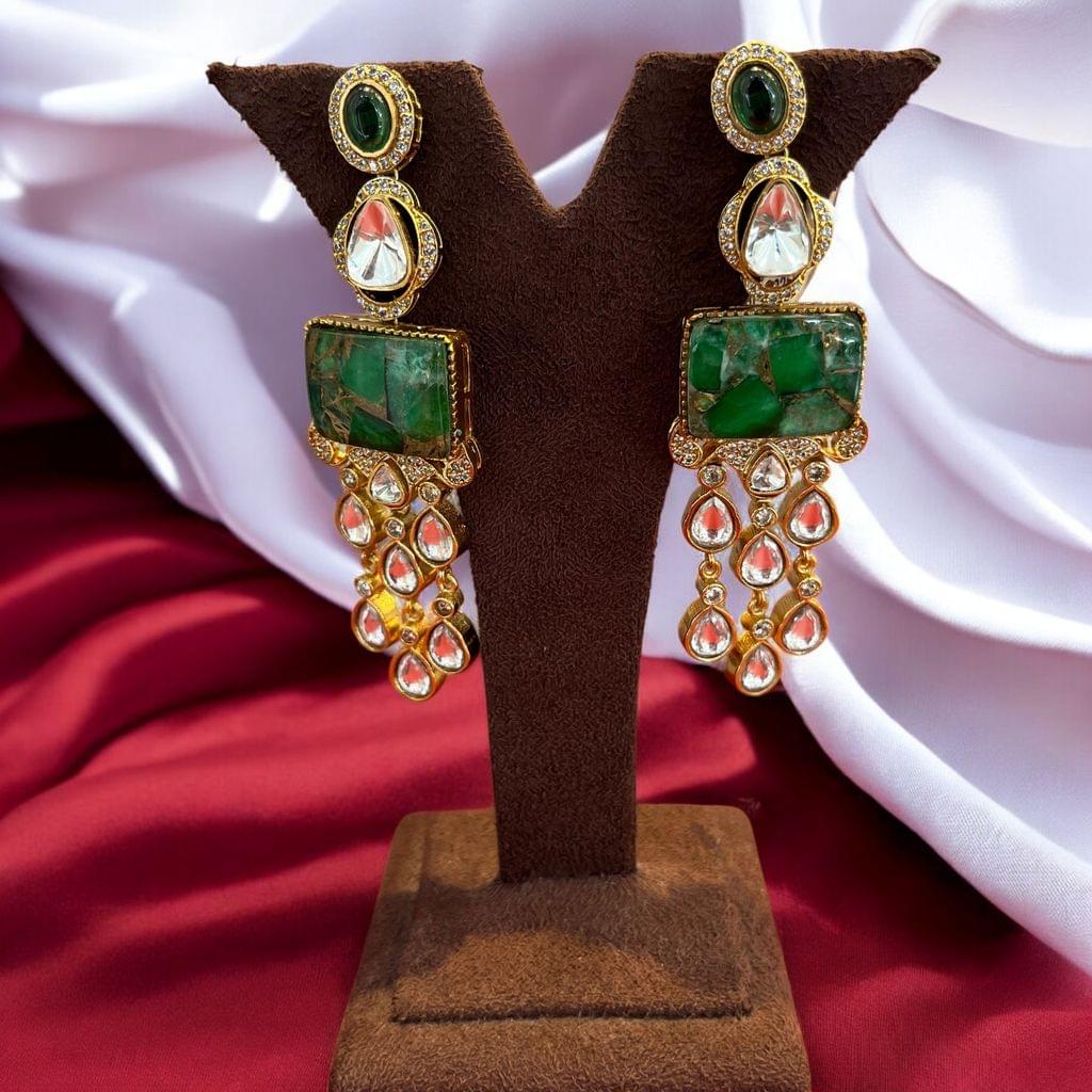 Jade Pearl Drop Earrings by Dia Art Jewels view 2