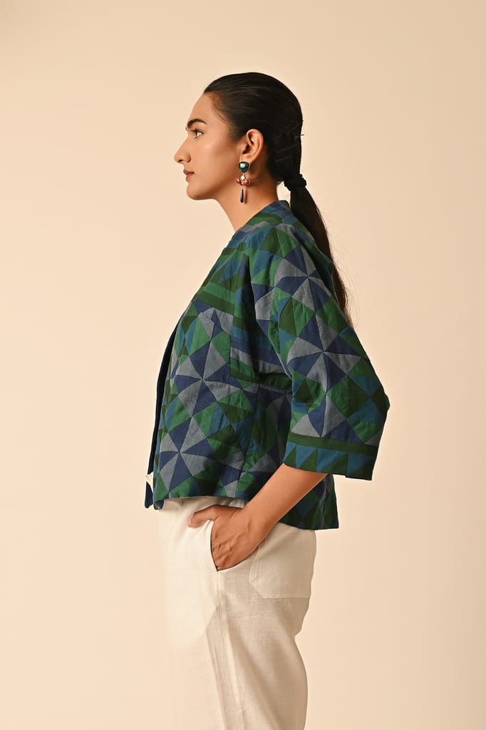 Rishta Front Open Green Ralli Jacket view 2