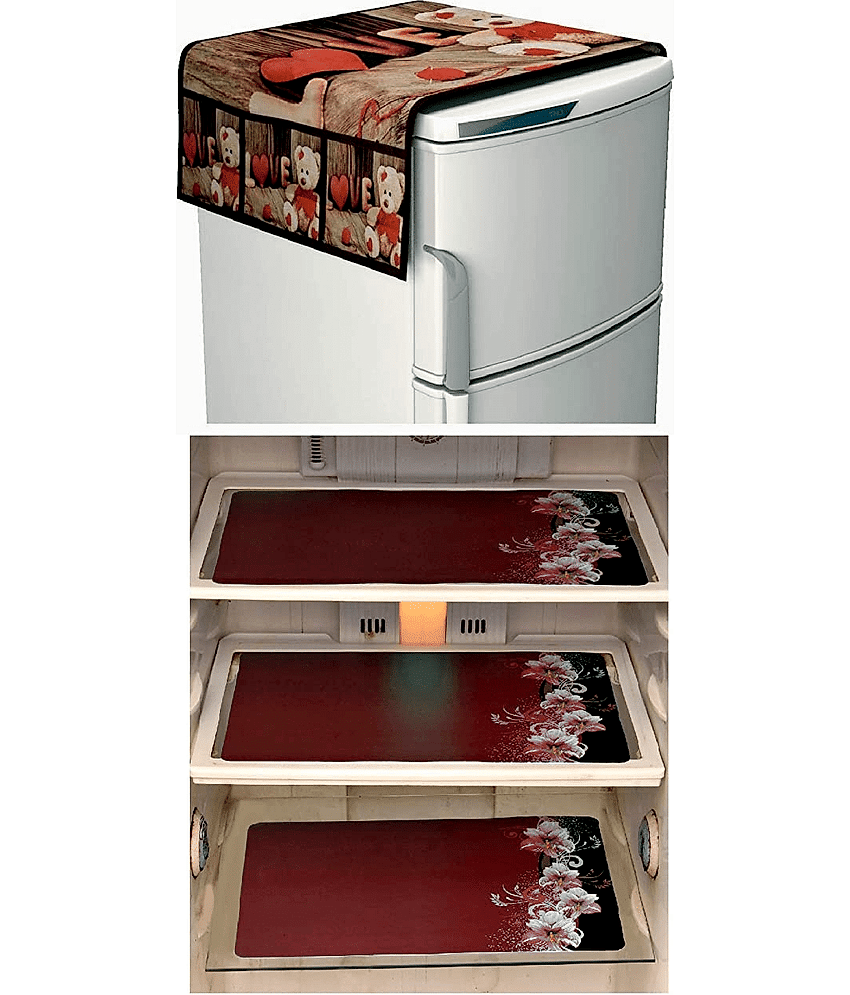 Exopick - Brown Jute Fridge Top Cover (Pack of 1)