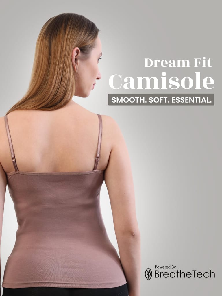 Freecultr Seamless Micromodal Camisole for Women with Adjustable Spaghetti Straps | Lightweight Layering Tank Top Casual Outfits & Sleepwear | Soft Breathable Stretch Fabric-Nude view 2