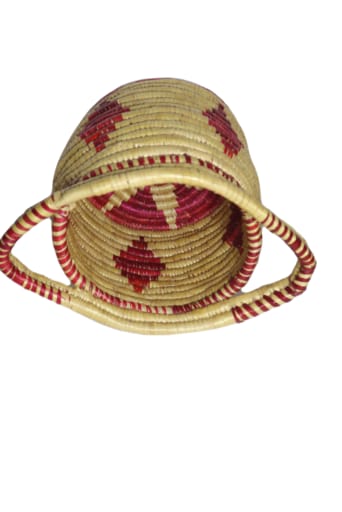 Colorful Handwoven Trinket Basket Round view 2