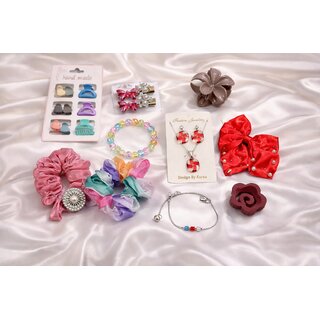 Haya Aura Valentine Gift SetHair Accessories Fashion Jewellery Combo Set for Girls and Women