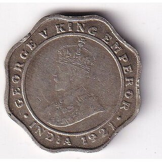 1921 Four Annas George V British India Rare Coin - Collectible - Gift Item view 2
