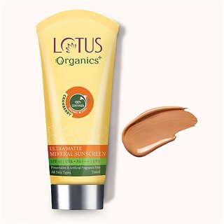 Lotus Organics+ Sunscreen - Spf 40 Pa+++ Ultra Matte Tinted Face Sunscreen Cream, Spf 40 Pa+++, Natural, Mineral Based, 100% Chemical Free, Certified Organic Actives (100 G) view 2