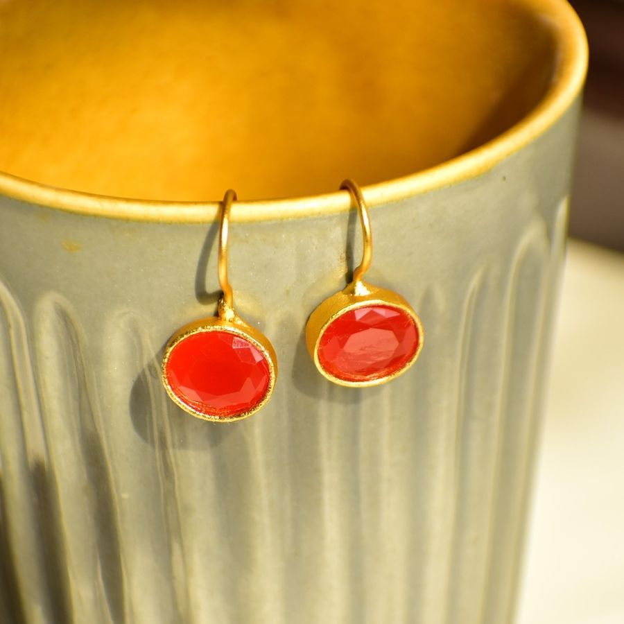 Aarohi Earrings Orange view 2