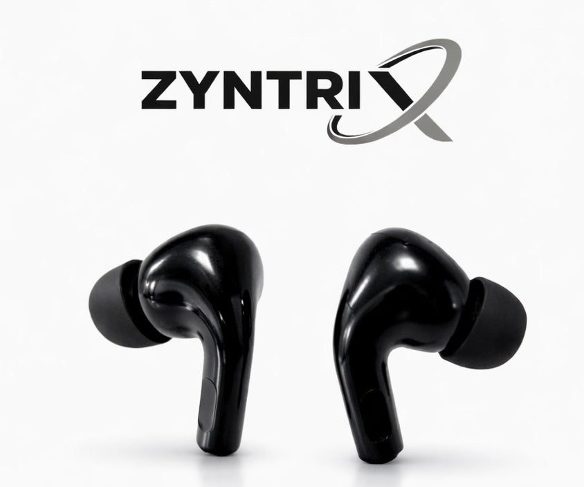 Zyntrix Buds 3 Pro Wireless TWS Earbuds, AI-Driven Audio, Active Noise Cancellation, Adaptive Sound, 38H Battery, Pinch Controls - Black view 2