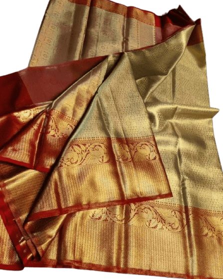 Banarasi Tissue Brown Designer Silk Sarees view 2