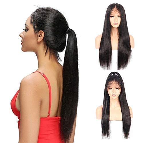 AkashKrishna Fashion Women Full Head Wig | Synthetic Hair Wig For Women | Full head 26 Inch Long Black Straight Wigs For Women | Straight Middle Part Wigs | Heat Resistant Synthetic Hair view 2