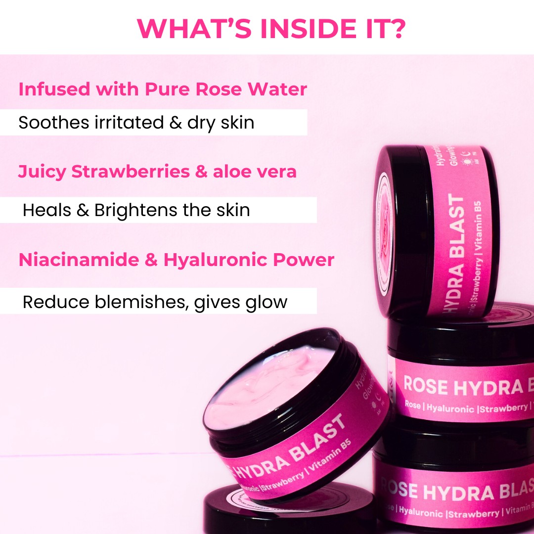 Rose Hydra Blast Moisturizer for glowing and Hydrated skin view 2