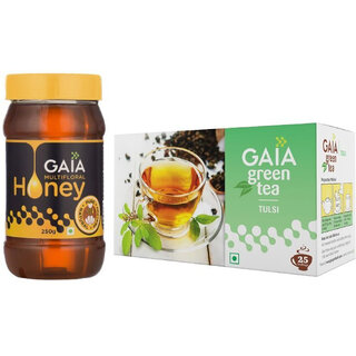 GAIA Green Tulsi-25 Tea Bags + Multiflora Honey-250gm Green Tea Bags Box (0.45 g)