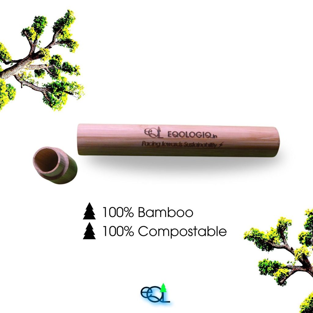 100% Bamboo Tooth brush Travel case | Pack of 2 | EQO LOGIQ view 2
