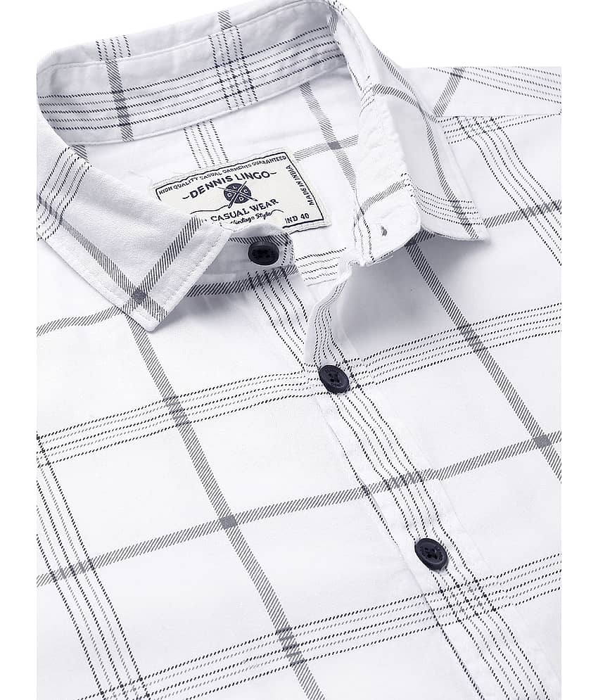 Dennis Lingo - White 100% Cotton Slim Fit Men's Casual Shirt ( Pack of 1 ) view 2
