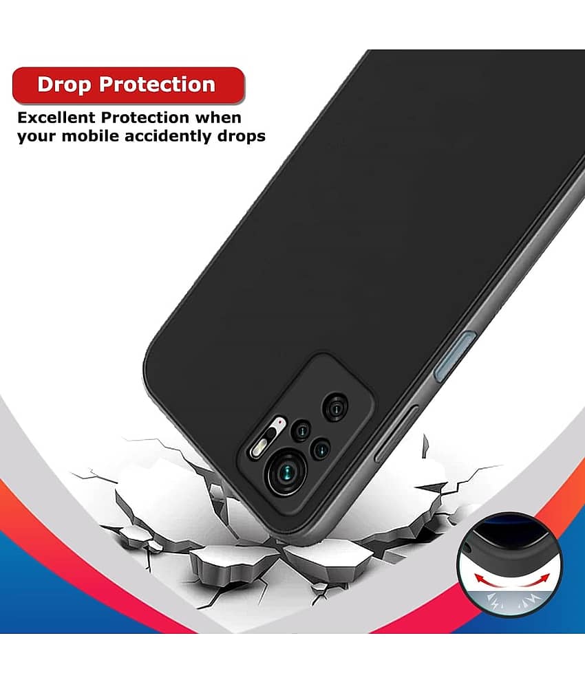 Spectacular Ace - Black Silicon Plain Cases Compatible For Xiaomi Redmi Note 10 ( Pack of 1 ) view 2
