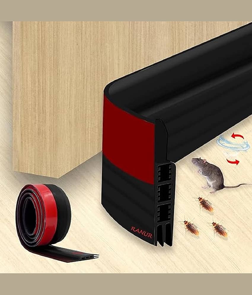 RAMDEV ENTERPRISE Door Bottom Sealing Strip Guard For Home Door Protector For Home From Dust, Insects, Waterproof, Soundproof Door Seal, Door Air Blocker 1 Meter (1 Meter, Black)