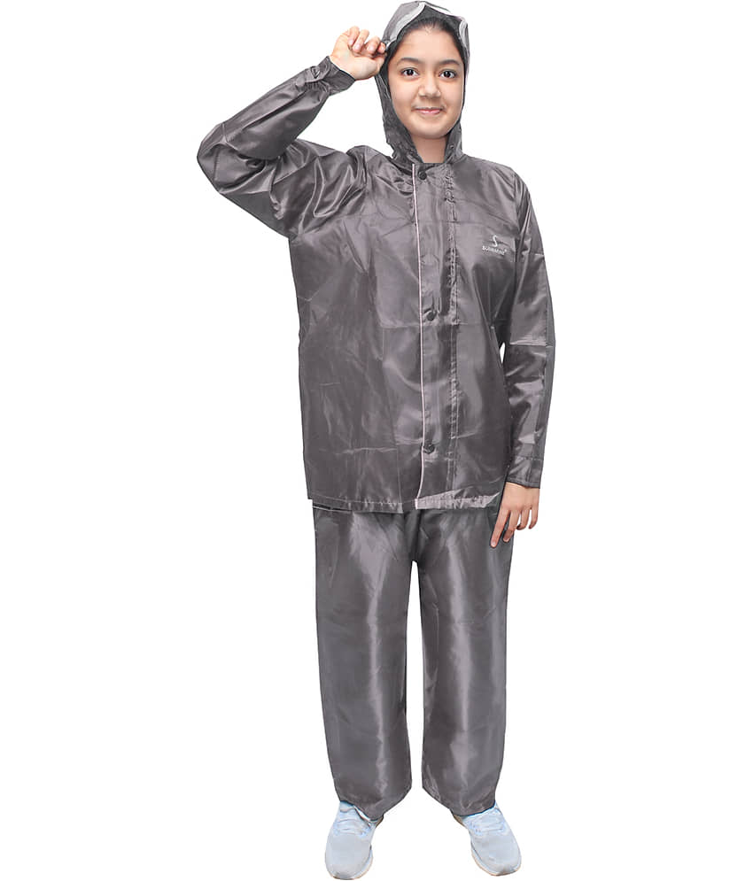 Goodluck Polyester Raincoat Set - Black view 2