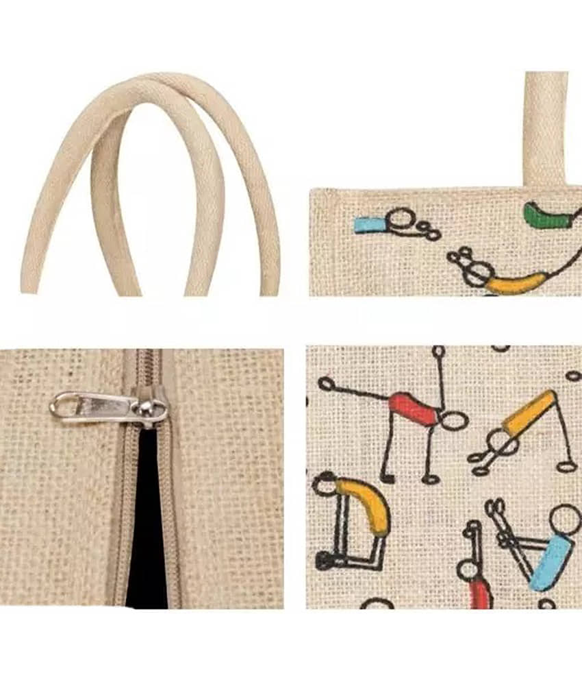 Aadhya Tote Bag Jute Set of 2 ( Beige ) view 2