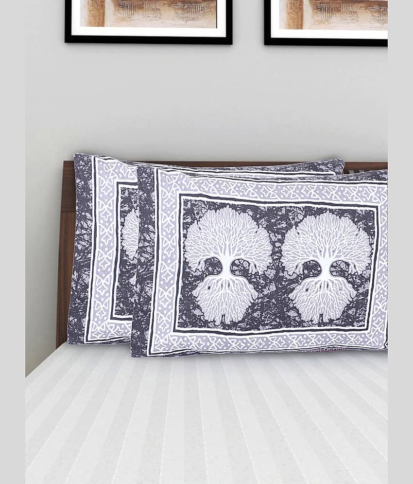AJ Home - Pack of 2 Cotton Ethnic Regular Pillow Cover ( 68.58 cm(27) x 43.18 cm(17) ) - Gray view 2