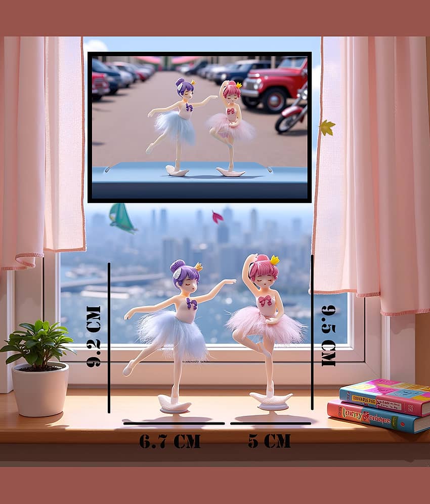 3MADS 2 Piece of Ballet Dancing Girl Mini Figurine Showpiece view 2