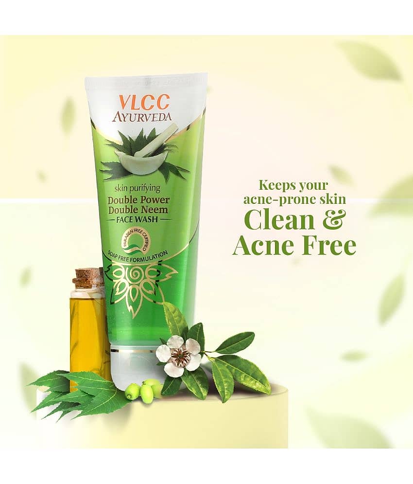 Vlcc Ayurveda Skin Purifying Double Power Double Neem Face Wash , 100Ml(Pack Of 6) view 2