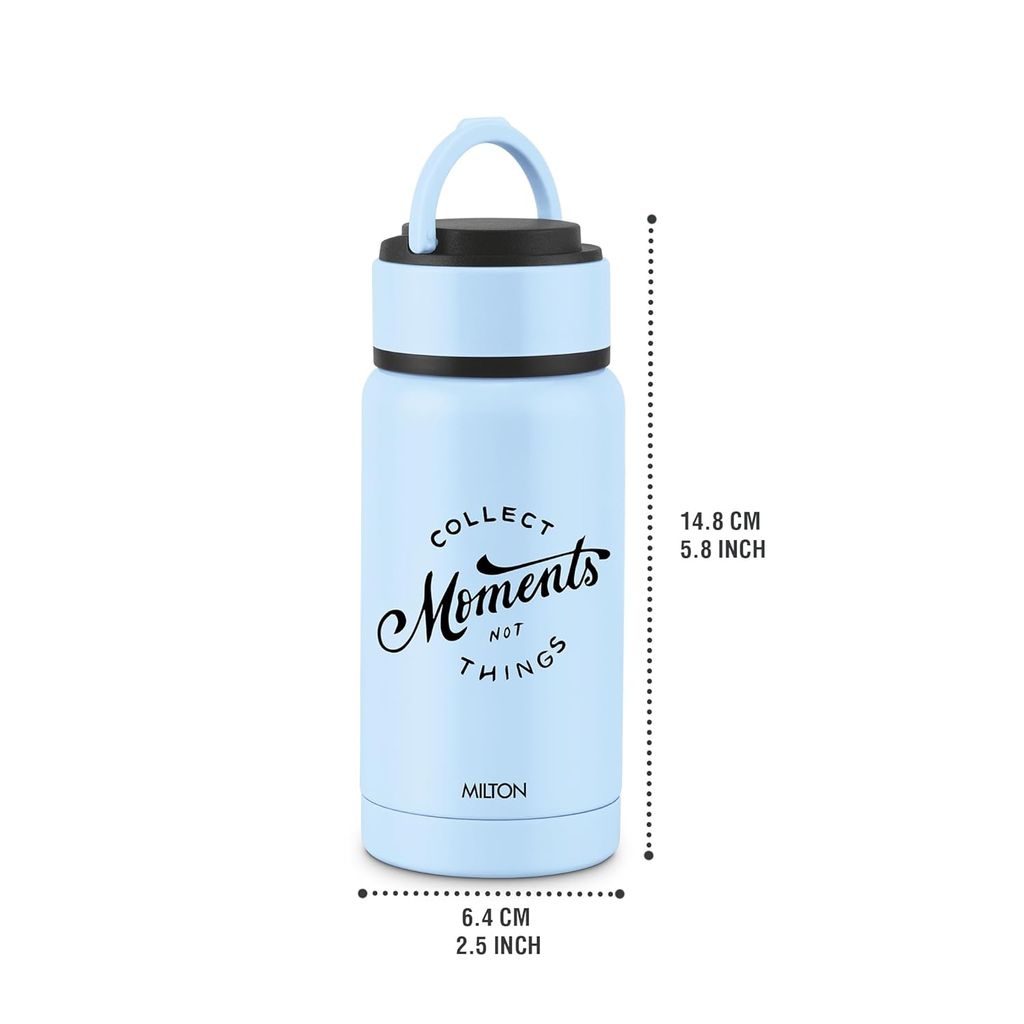 Milton Tiny 180 Thermosteel Water Bottle 180 ml Stainless Steel, Long Hours Hot and Cold, Leak Proof Lid, Easy to Carry, ISI Certified I Vacuum Insulated I for Office, Gym, School view 2