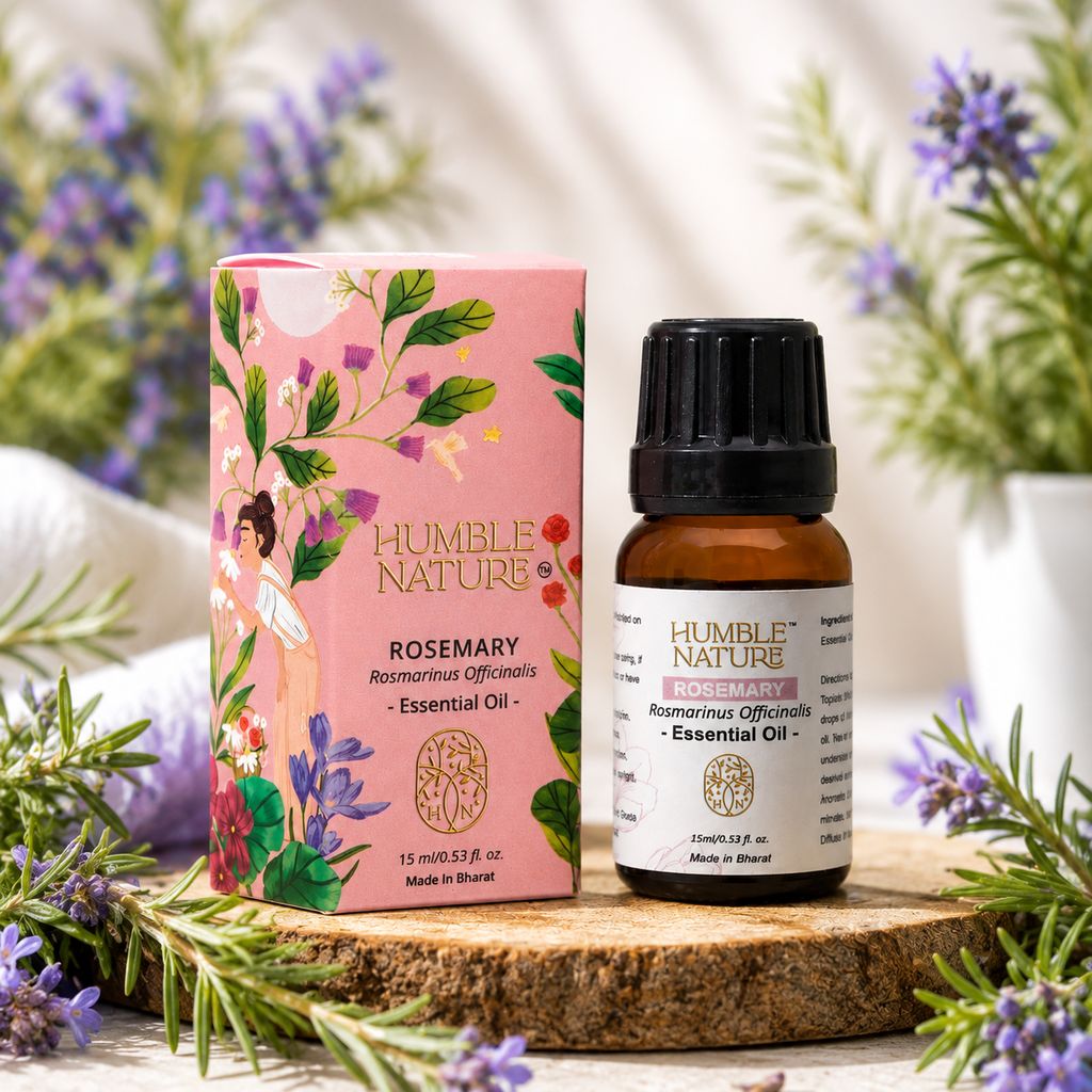 Humble Nature Rosemary Essential Oil 15 ml | Steam Distilled Natural Plant Extract | Aromatherapy, Diffuser, Massage, Hair Care & Skin Care | Premium Essential Oil
