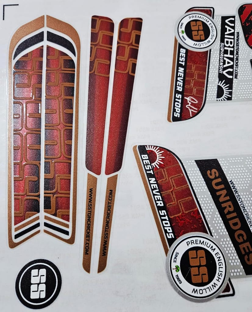 VR3 Cricket Bat Sticker 4D Digital English Willow | Players Edition Fiber Tape VAIBHAV view 2
