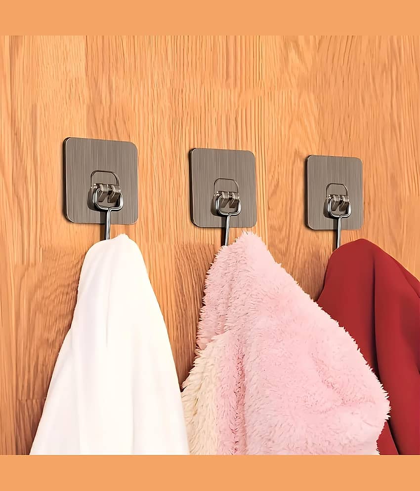 Golden Hook 10 Pack Large Heavy Duty Stainless Steel Adhesive Hooks – Waterproof, Strong, Damage-Free Wall Hooks for Towels, Coats & Accessories – Kitchen, Bathroom, Home & Office Organization view 2