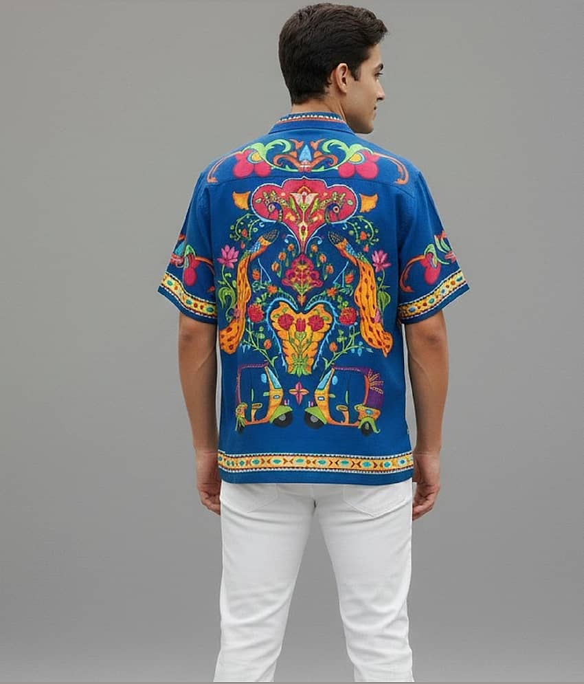 HARPITA Cotton Blend Regular Fit Printed Half Sleeves Men's Casual Shirt - Multi ( Pack of 1 ) view 2