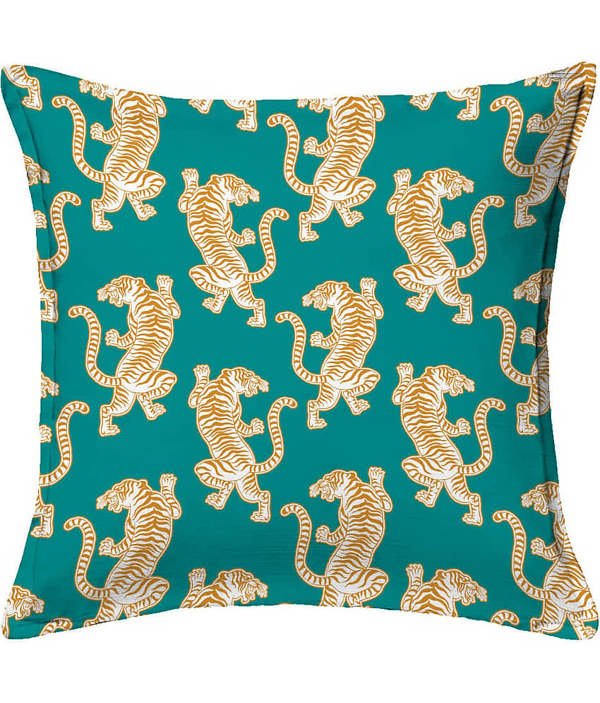 Houzzcode - Water Repellent Green Polyester Pillow Covers 40x40x3 ( Pack of 1 ) view 2