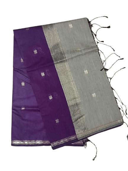 Kalyani Cotton Saree for Women | Soft Pure Cotton Saree with Blouse Piece | Traditional Daily Wear Handloom Style Saree | Lightweight Breathable Cotton Saree for Office, Casual & Festive Wear | with blouse view 2