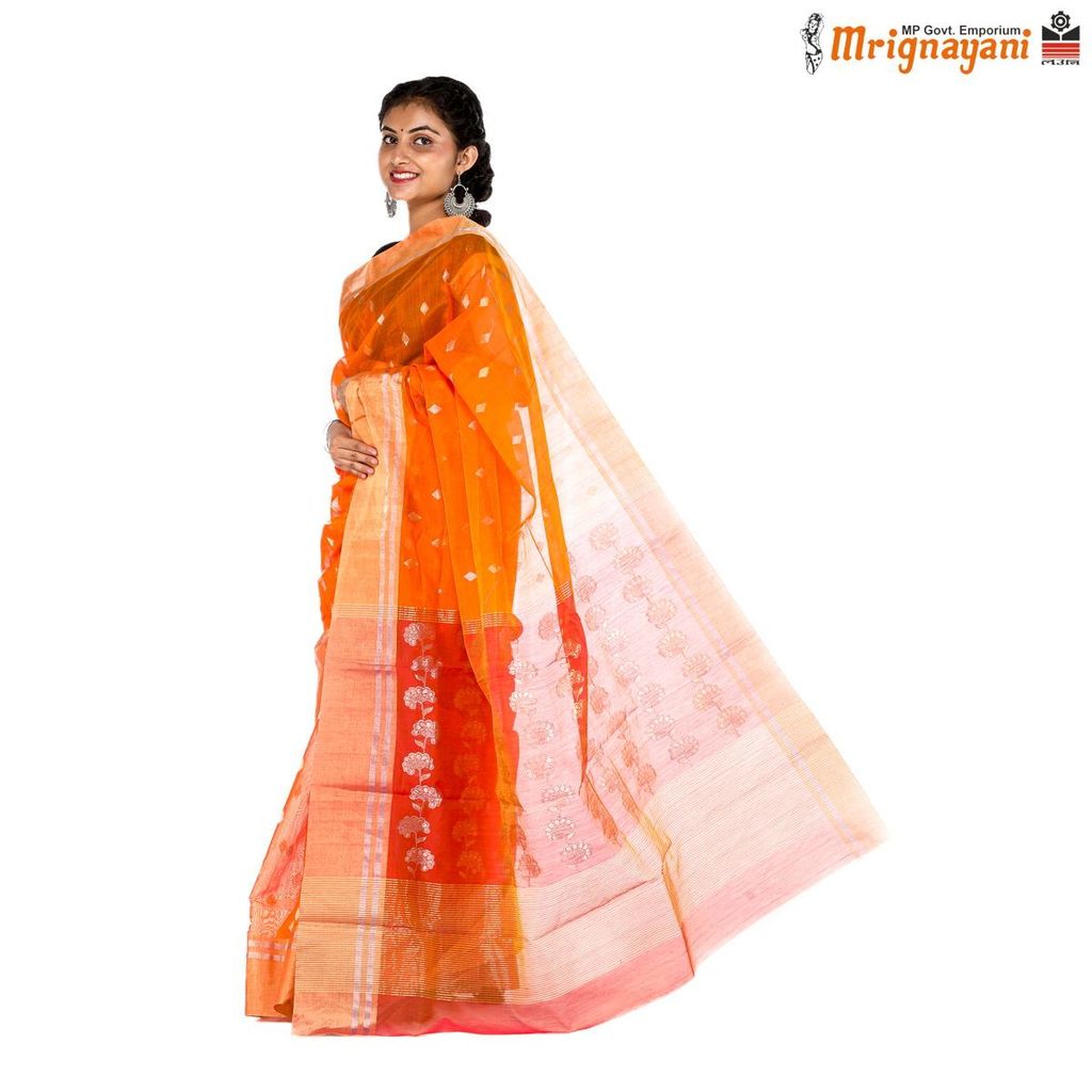 HANDLOOM MAHESHWARI SILK SAREE WITH BLOUSE (SKU - 3S0101180522 , SAREE - 1242) view 2