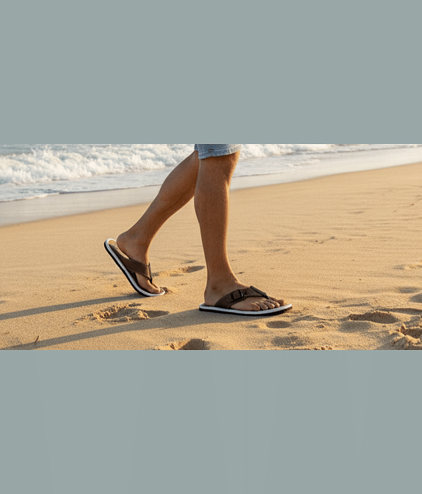 Chappal Wala Brown Men's Thong Flip Flop view 2