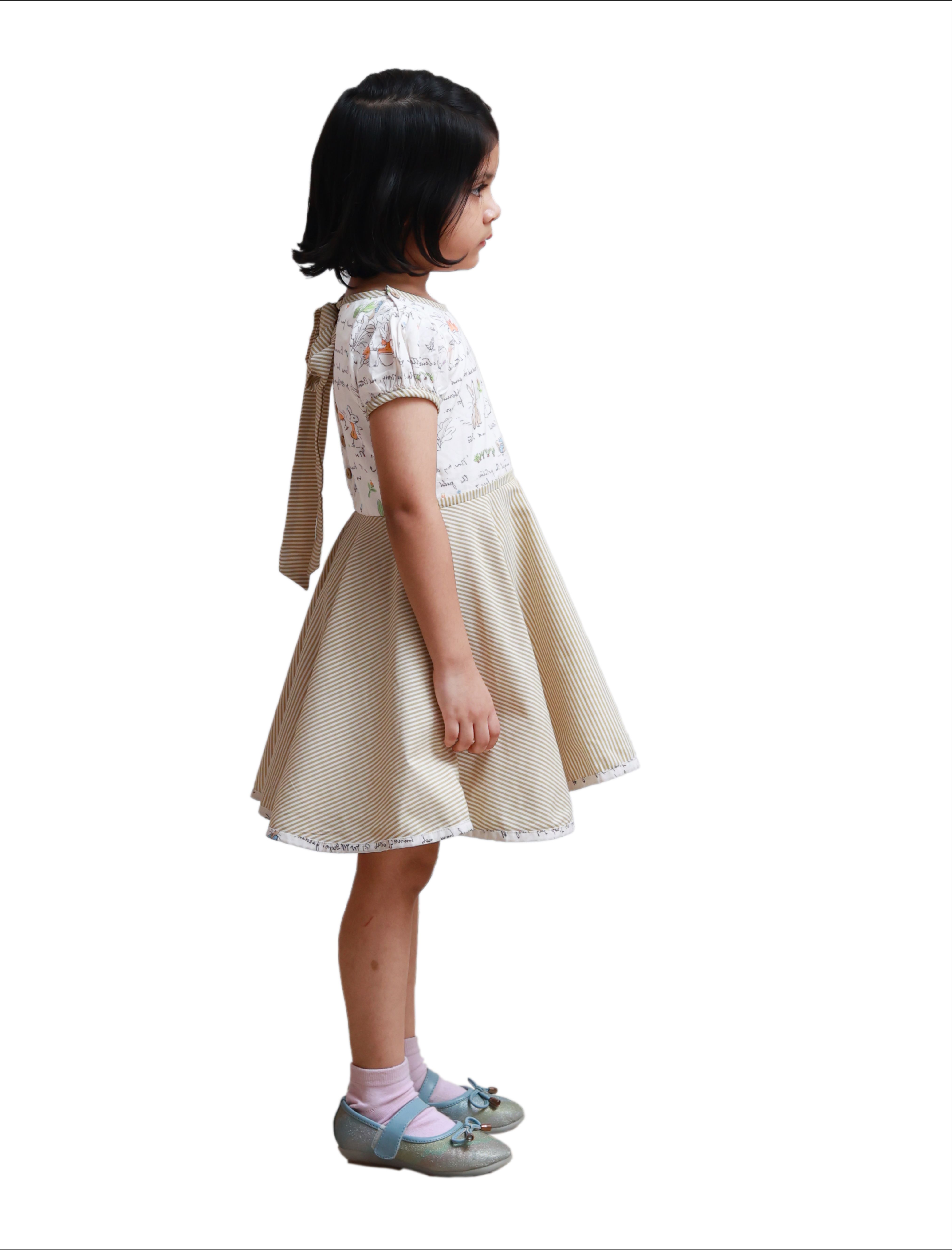 DE CHEVALERiE en Rouge - Audrey Vivienne Frock - Beige 6- 7 Years view 2