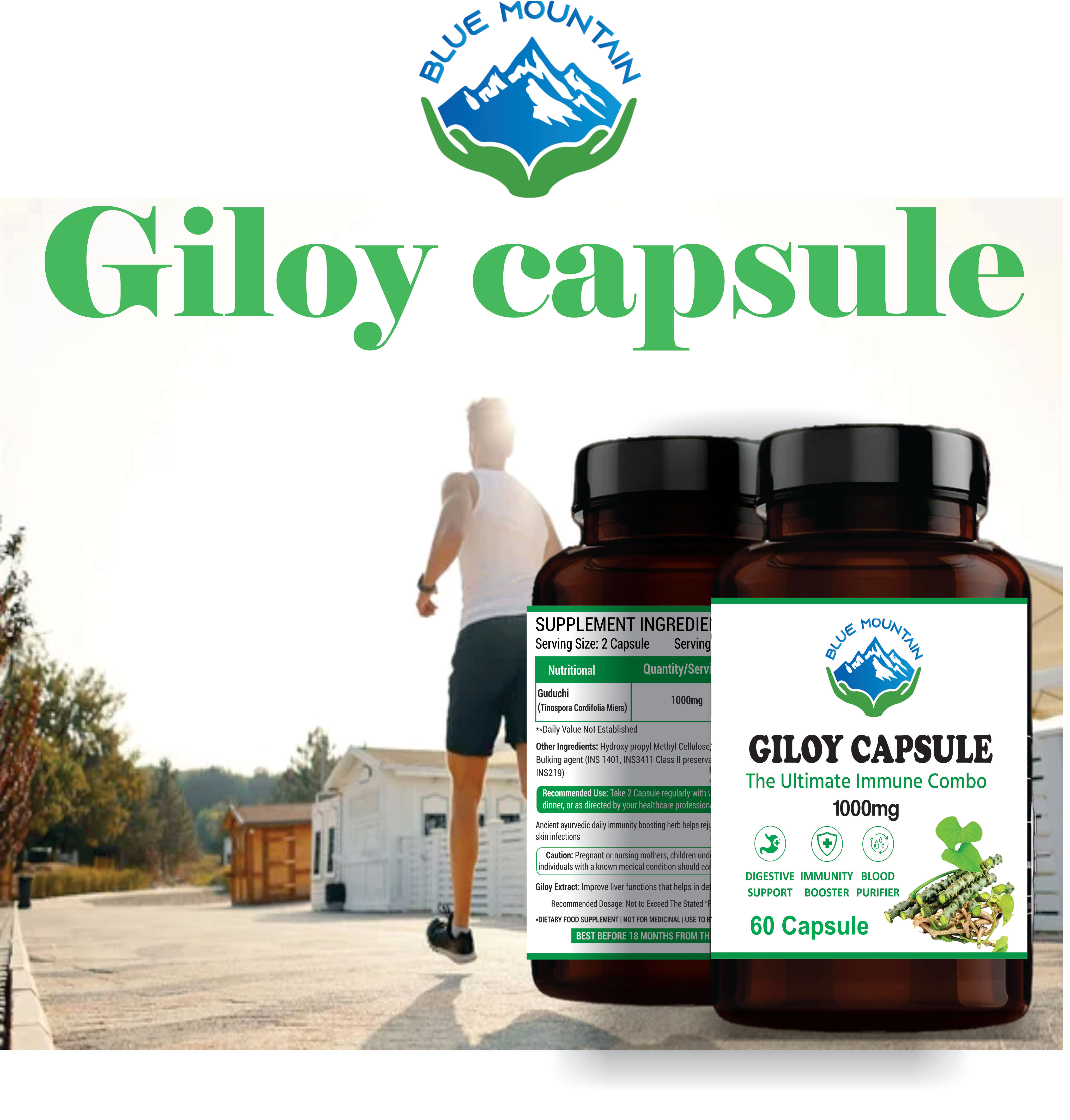 BLUE MOUNTAIN Giloy Capsule, 60 Capsule view 2