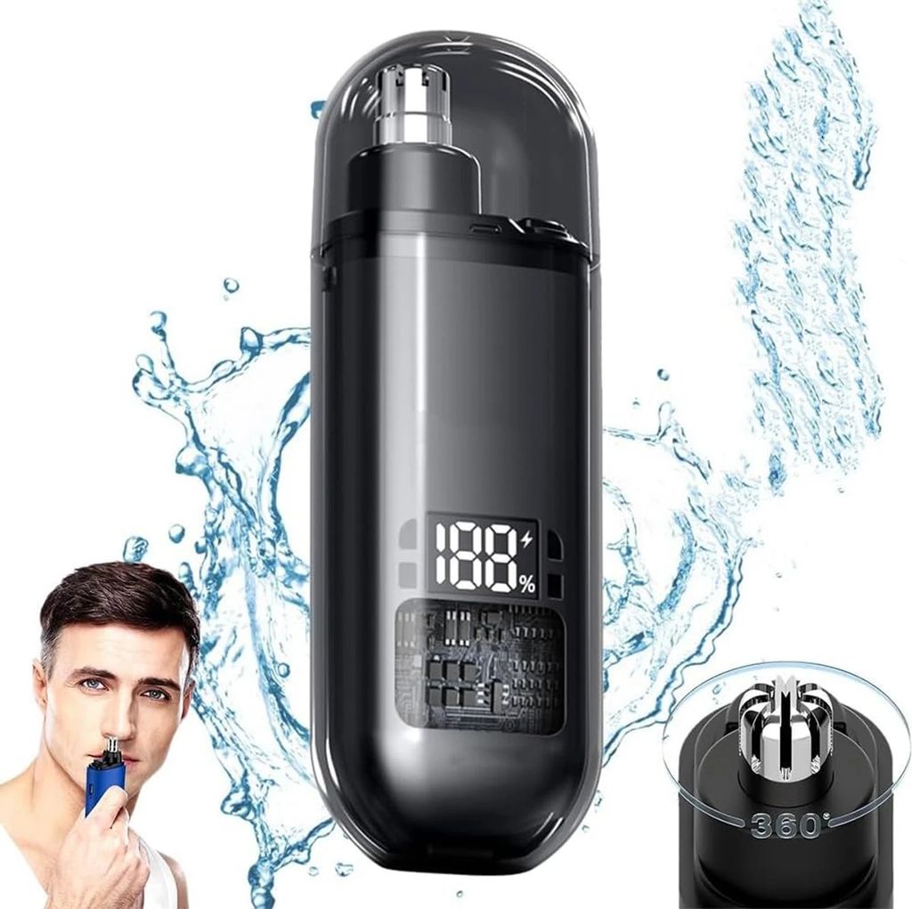 Nose and Ear Hair Trimmer for Men & Women, 2026 Mini Nose Hair Trimmer Clipper with LED Display, Professional Waterproof Dual Edge Blades Nasal Trimmer Clippers for Travel (Multicolor) view 2