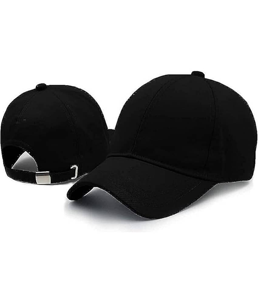 THRIFTKART Pack of 1 Cotton Blend Men's Cap ( Black ) view 2