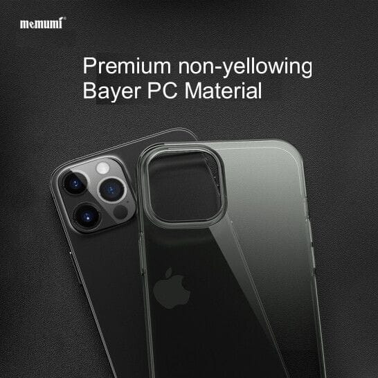 Memumi Brilliant Series Thin Fit Hard Back Cover Apple iPhone 12/12 Pro Semi Trans Black (6.1") view 2