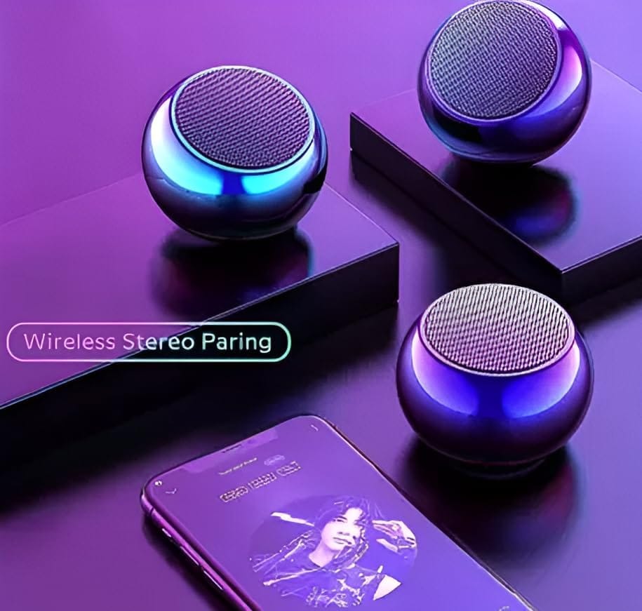 Mini Boost 4 Bluetooth Speaker 4D Mini Electroplating Round Steel Speaker - Multicolor Random Colour - Pack of 1 view 2
