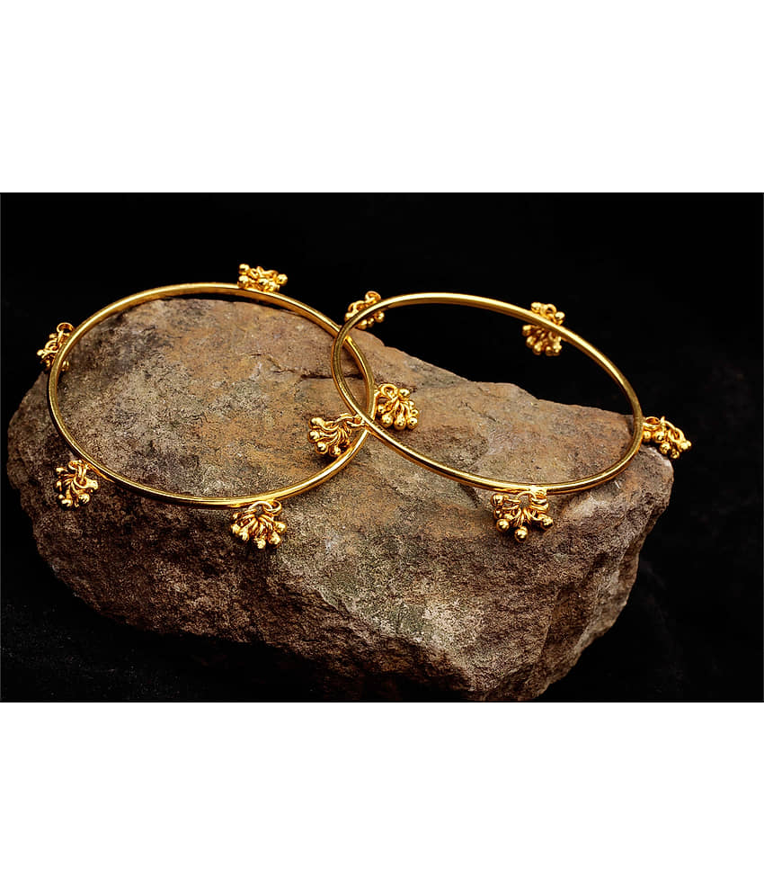 Stylish Gold Plated Small Ghungaru Set of 2 bangle for Girls and Women view 2