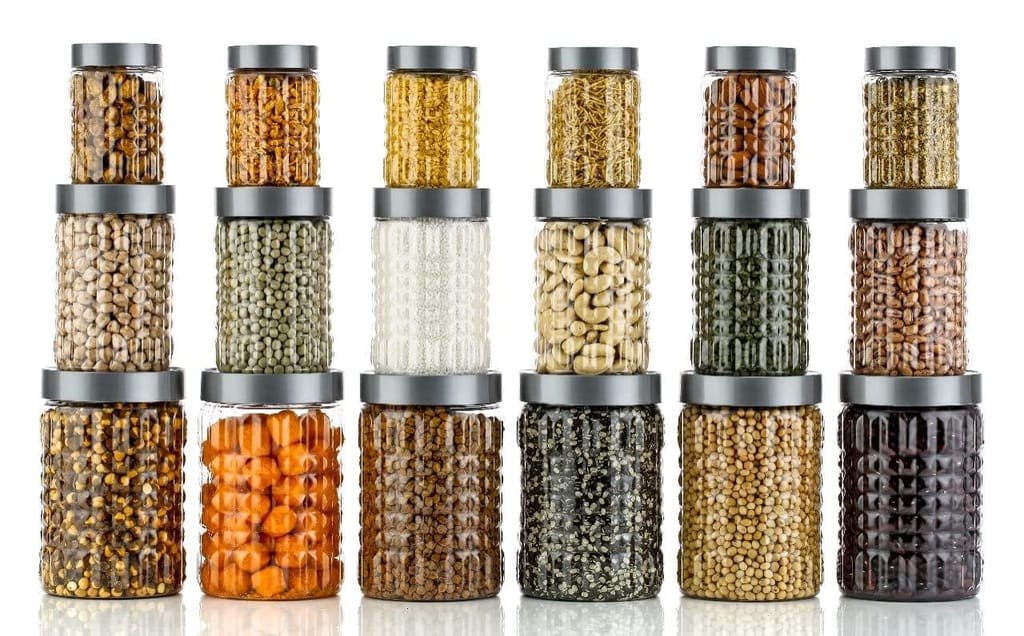 HAPPI Multipurpose Unbreakable Plastic Transparent Airtight Container Set Masala Box For Kitchen Storage Box Dabba For Spice, Pack of 18 (6 Pcs of 350ml, 650ml, 1200ml - Silver) view 2