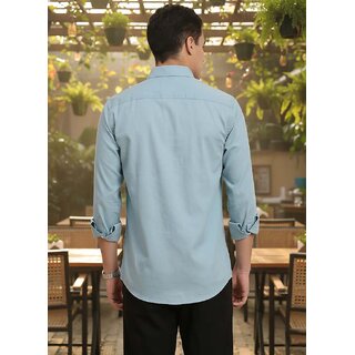 Casualbud Navy Blue Men's Cotton Regular Fit Shirt view 2