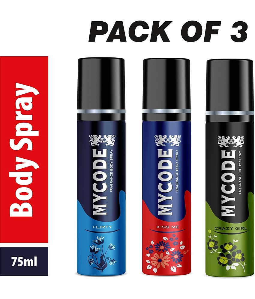 Generic Flirty,Kissme And Crazy Girl Perfume Body Spray for Unisex 225 ml ( Pack of 3 ) view 2