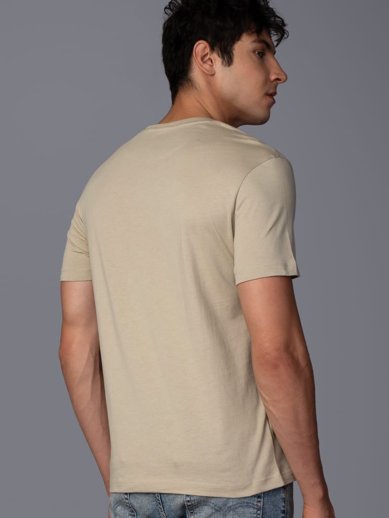 Men’s Pure Cotton Round Neck Branded T-Shirt-Dark Grey view 2