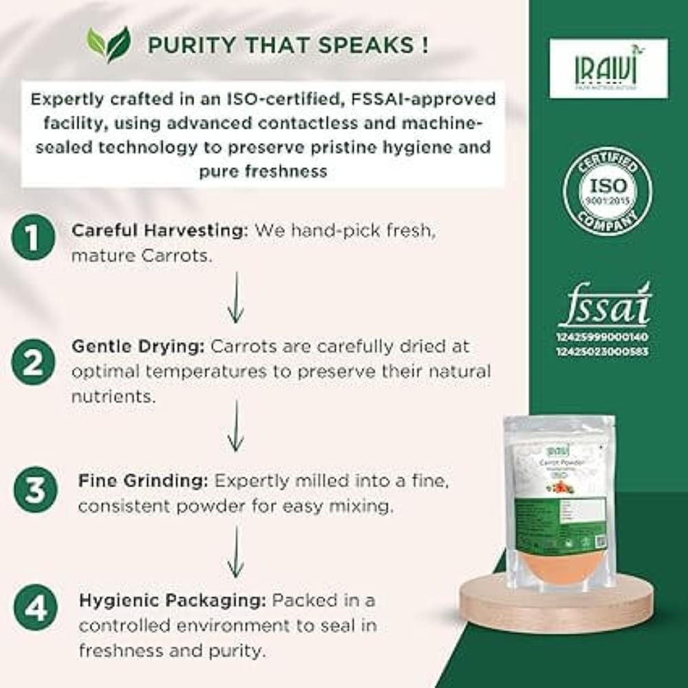 Iraivi Premium Carrot Powder | Pure & Natural by Iraivi Organics view 2