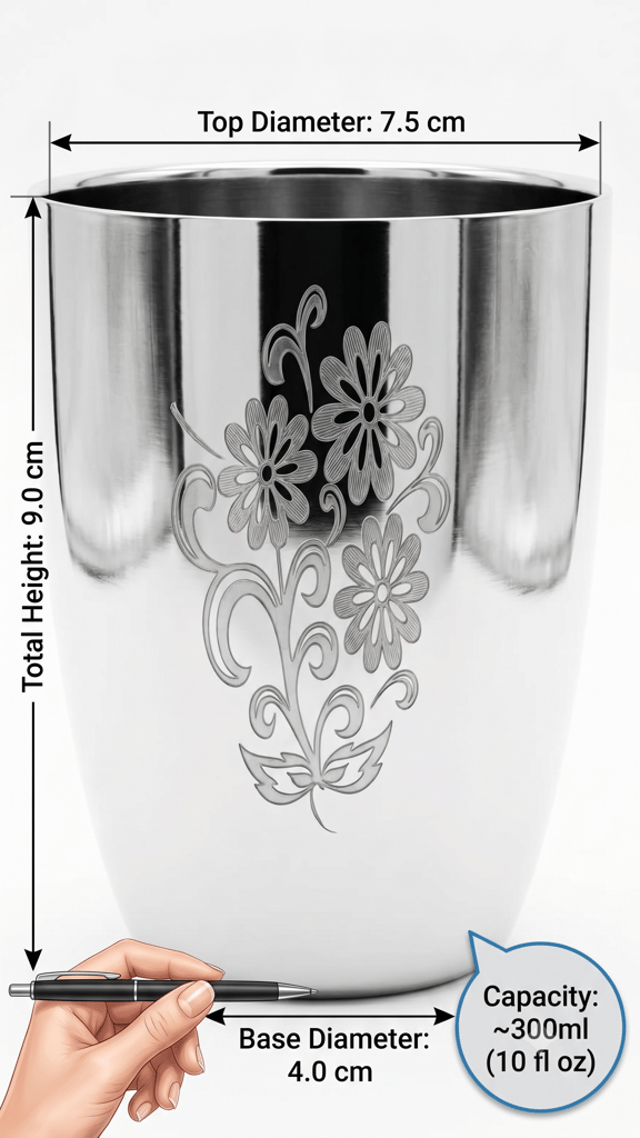 Premium Stainless Steel Drinking Glass Set of 6 view 2