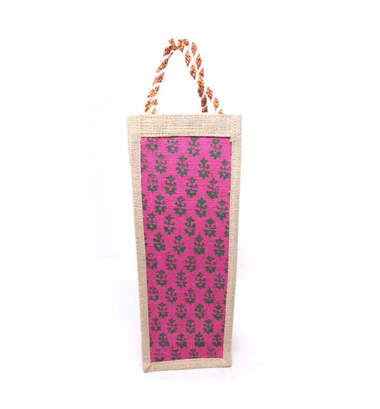 Handcrafted Jute Bottle Bag view 2