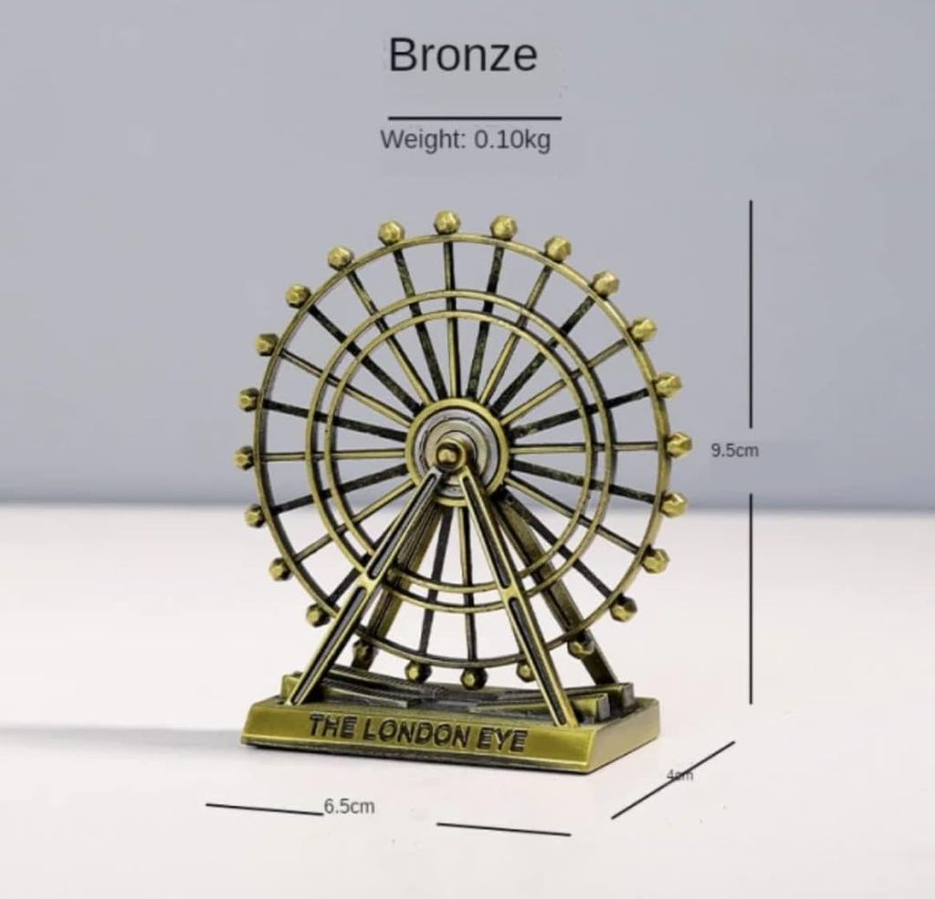 Shri Baba Art - 1 Set For Statue Study Office Desk Decor Showpiece Gift Decoration Accessories Items Decorative Showpeice For Home (The London Eye), Bronze view 2