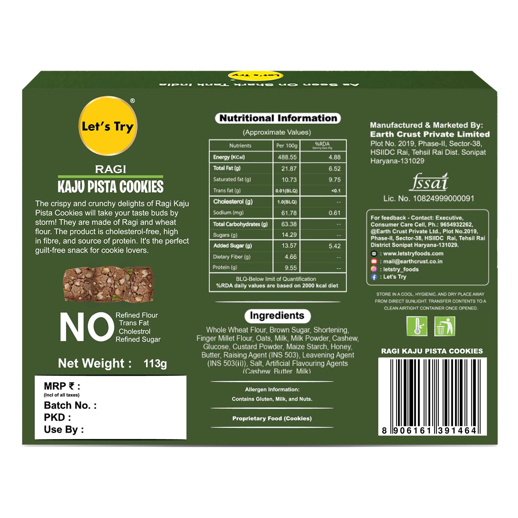 Let's Try Ragi Kaju Pista Cookies - 113g view 2
