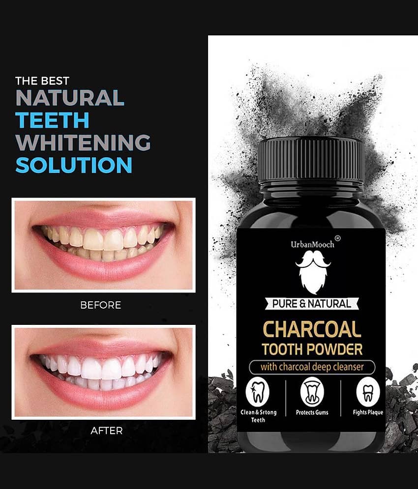 UrbanMooch Activated Charcoal Teeth Whitening Powder - Cloves(Long) Flavour Toothpowder 20 gm